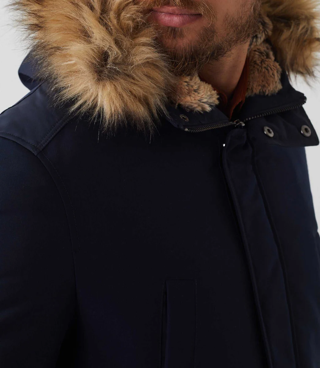 Parka longue à capuche amovible marine FAHRENHEITOUT