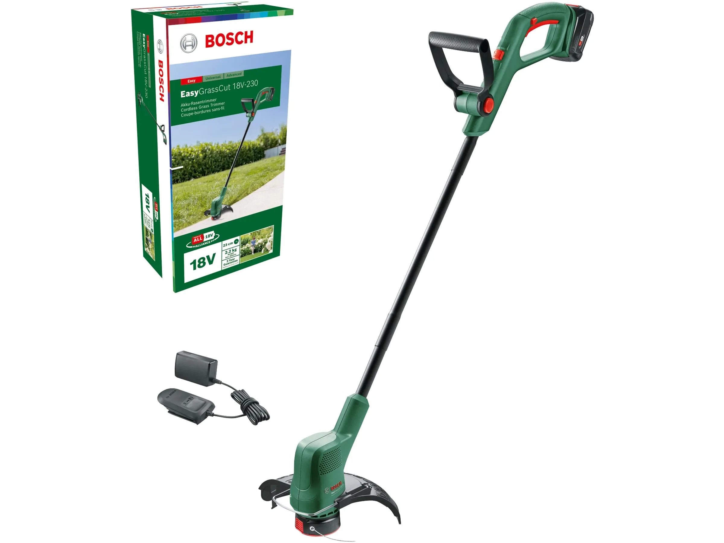Bosch Akku-Rasentrimmer EasyGrassCut 18V-230 mit Akku und Ladegerät