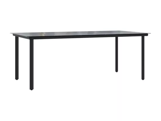 Ensemble à manger de jardin 9 pcs Noir Résine tressée