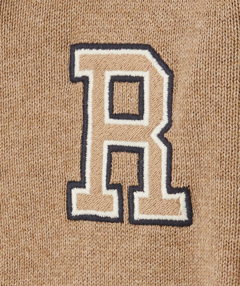 GILET GARÇON ZIPPÉ MARRON AVEC LETTRE BRODÉE