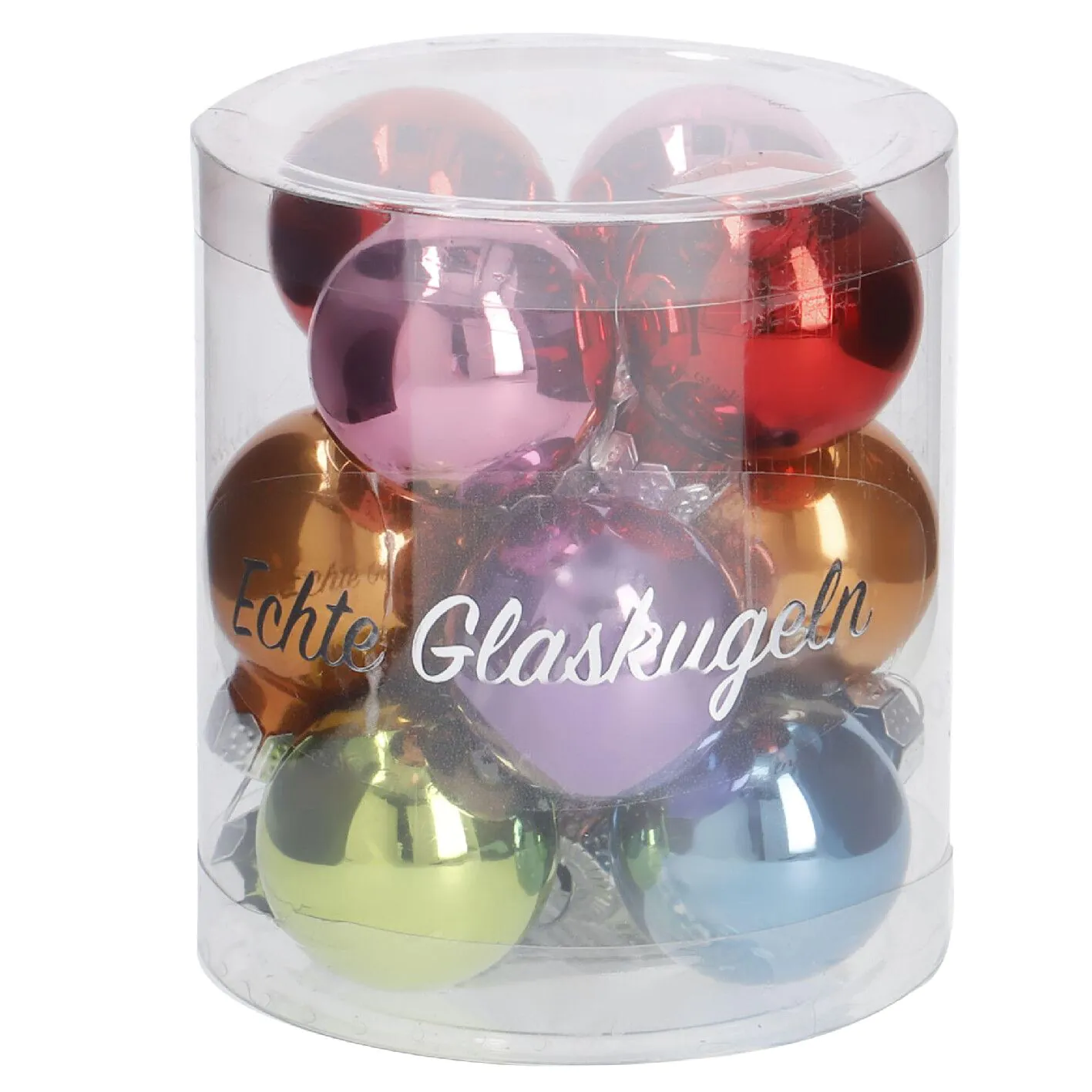 12er Weihnachtskugel Set Glaskugeln, 2,5 cm, fancy