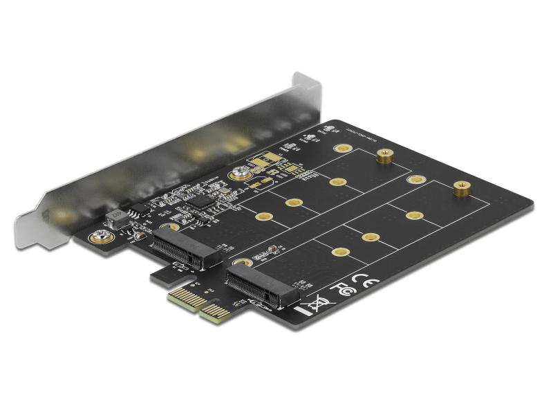 Delock Host Bus Adapter PCIe x1 Karte zu 2x M.2 Key B bootf Delock PCI Express x1 Karte zu 2 x intern M.2 Key B