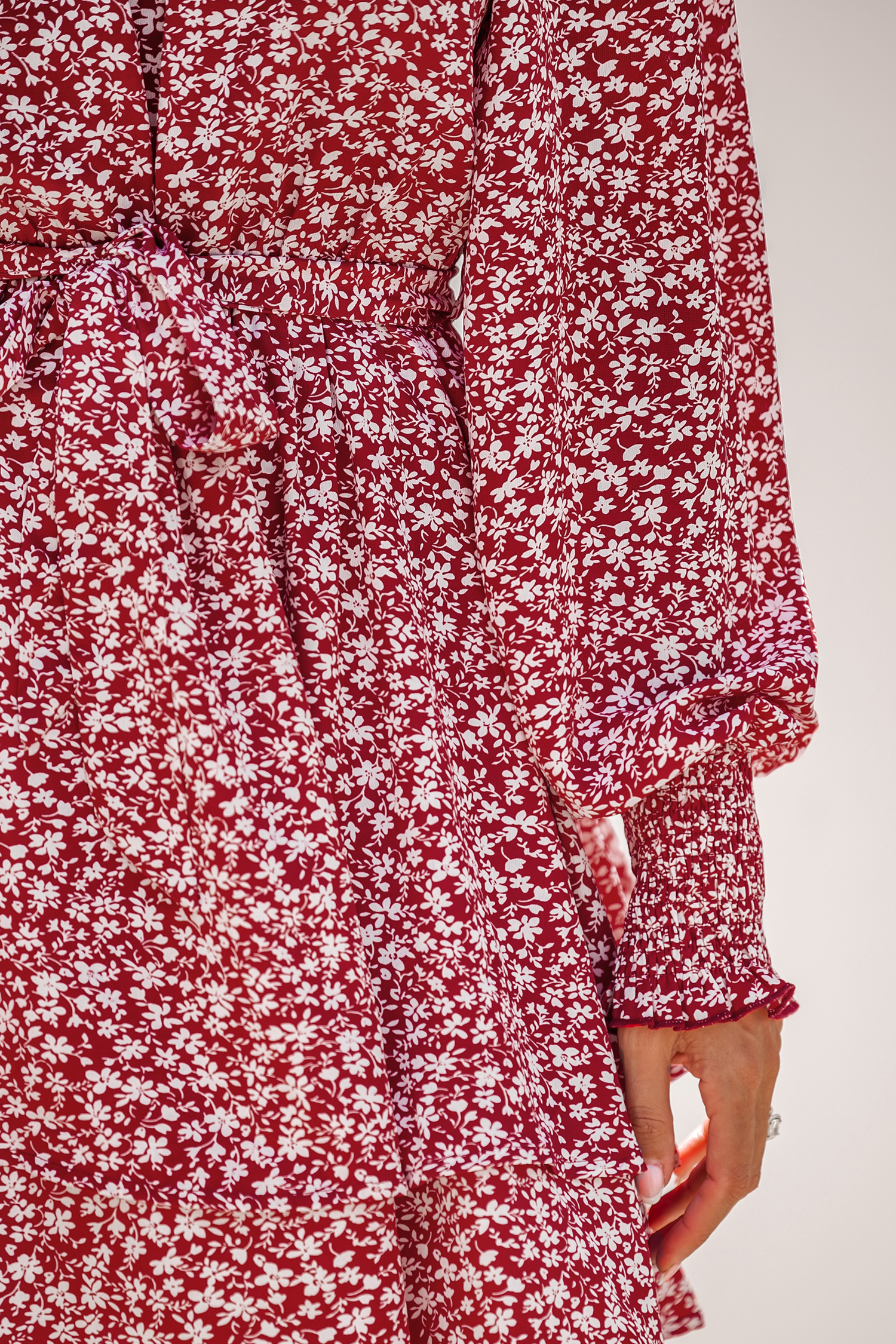 Robe mini avec ceinture à imprimé floral
