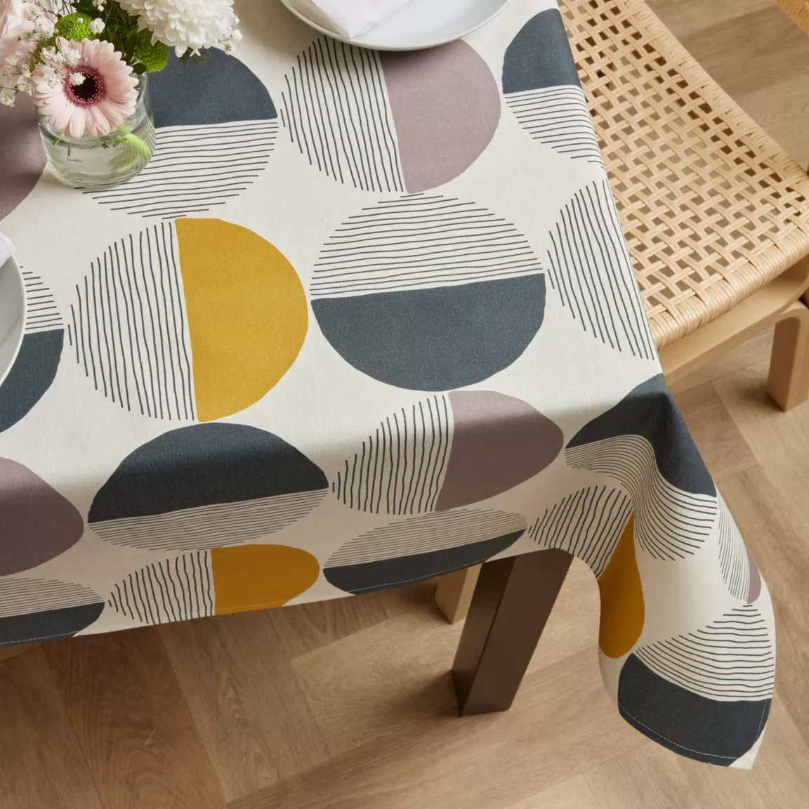 Nappe rectangulaire coton enduit (150 x 250 cm) Harlem Multicolore