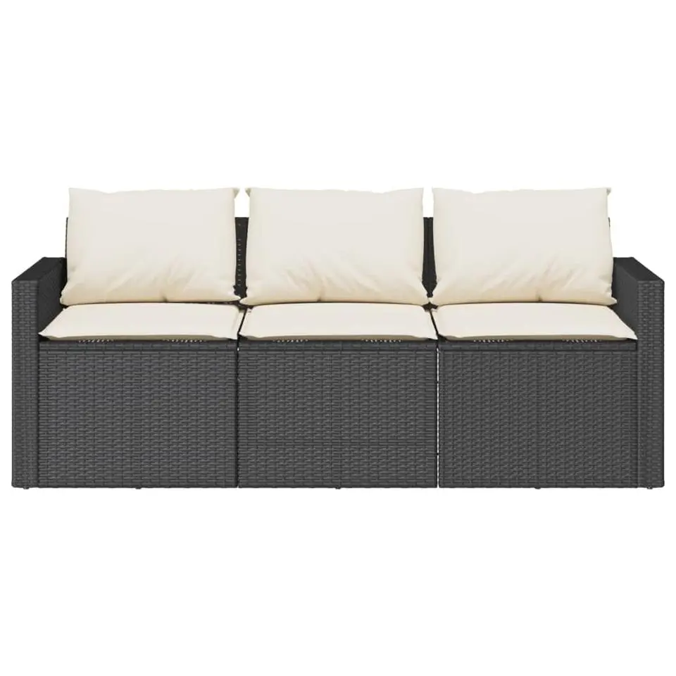 vidaXL - Tuinbank - Zwart - Poly rattan