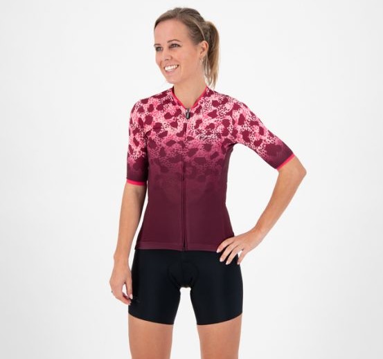 Rogelli Animal Jersey til Kvinder - Bordeaux/Pink