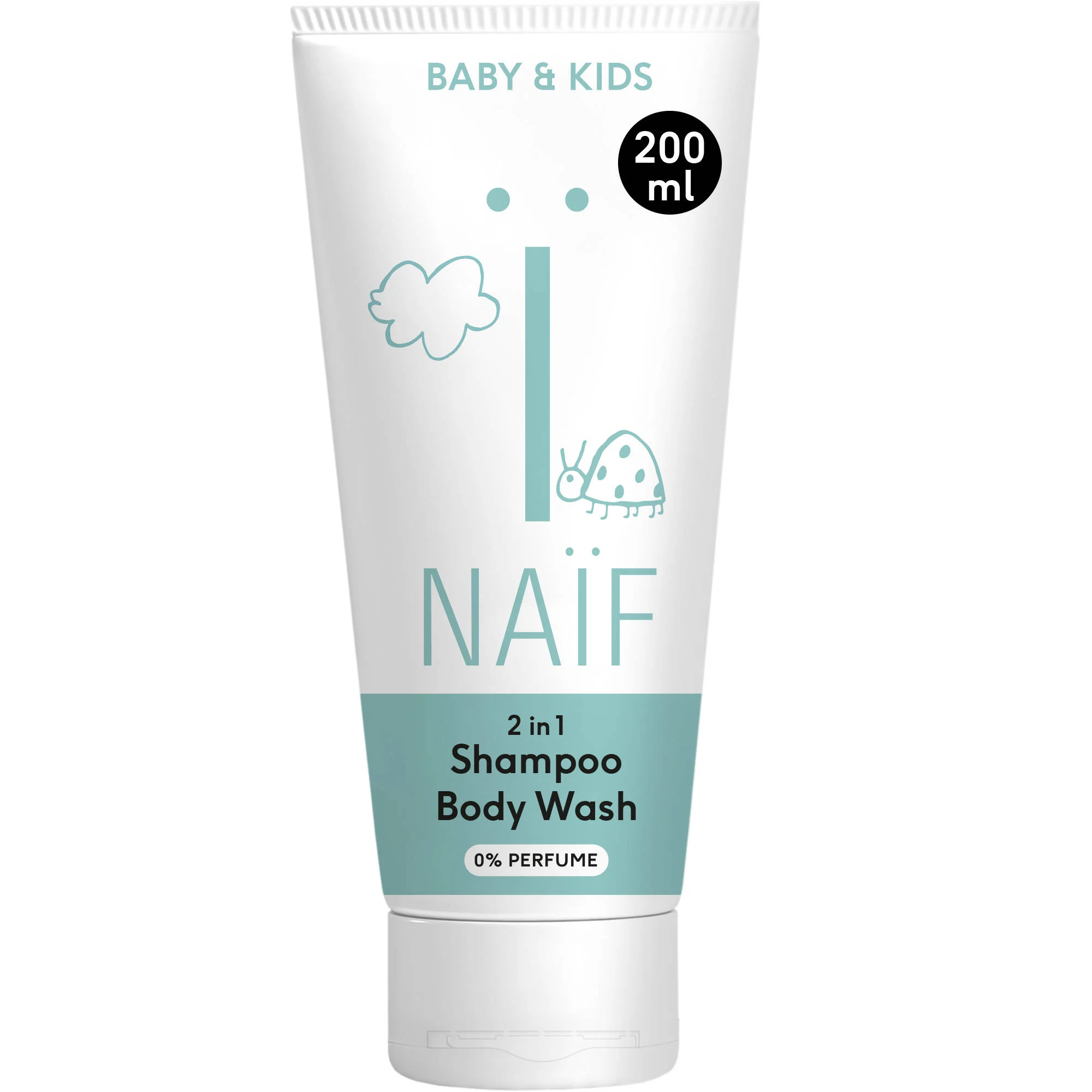 NAÏF 2 in 1 Shampoo & Body Wash 0% parfum - 200 ml