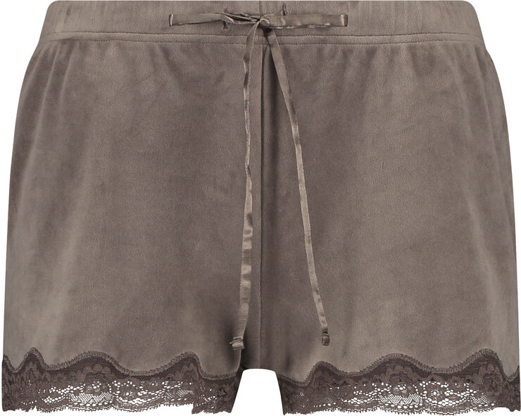Hunkemöller Short Velours Scallop Lace Quartz