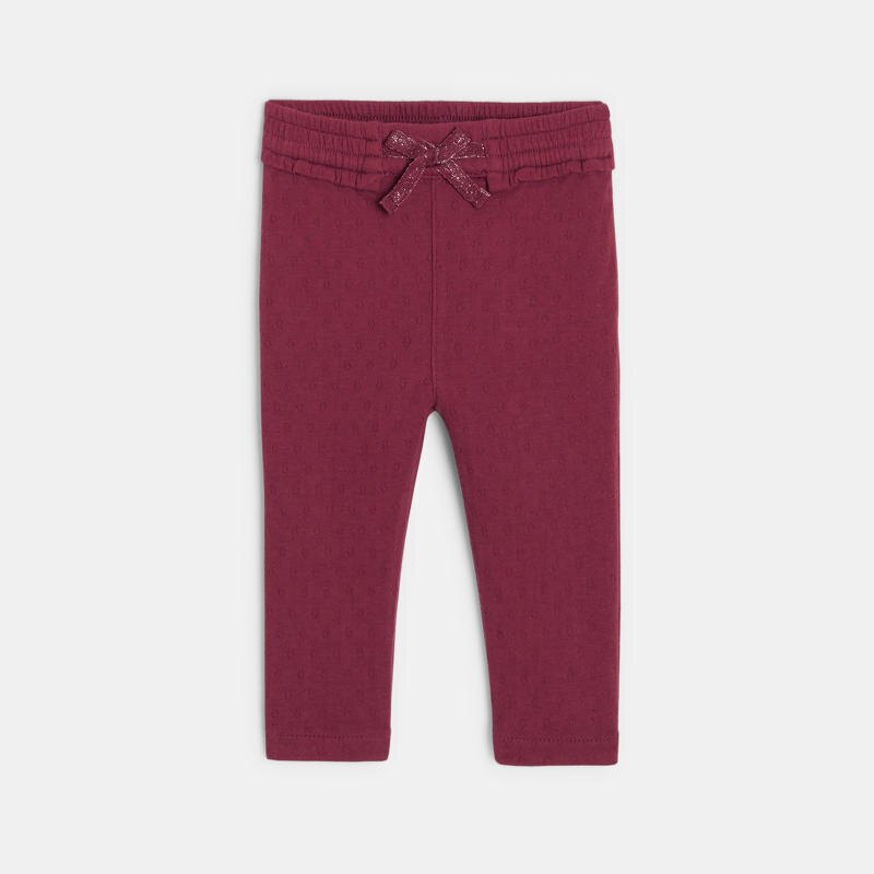 Pantalon maille fantaisie ceinture élastique rose bébé fille Rose