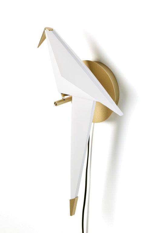 Moooi Perch Light wandlamp LED met stekker large messing/wit