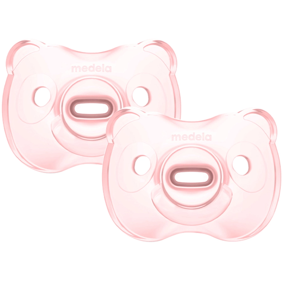 Medela Baby Schnuller Soft Silicone 0-6 UNO in hellrosa, 2 Stück