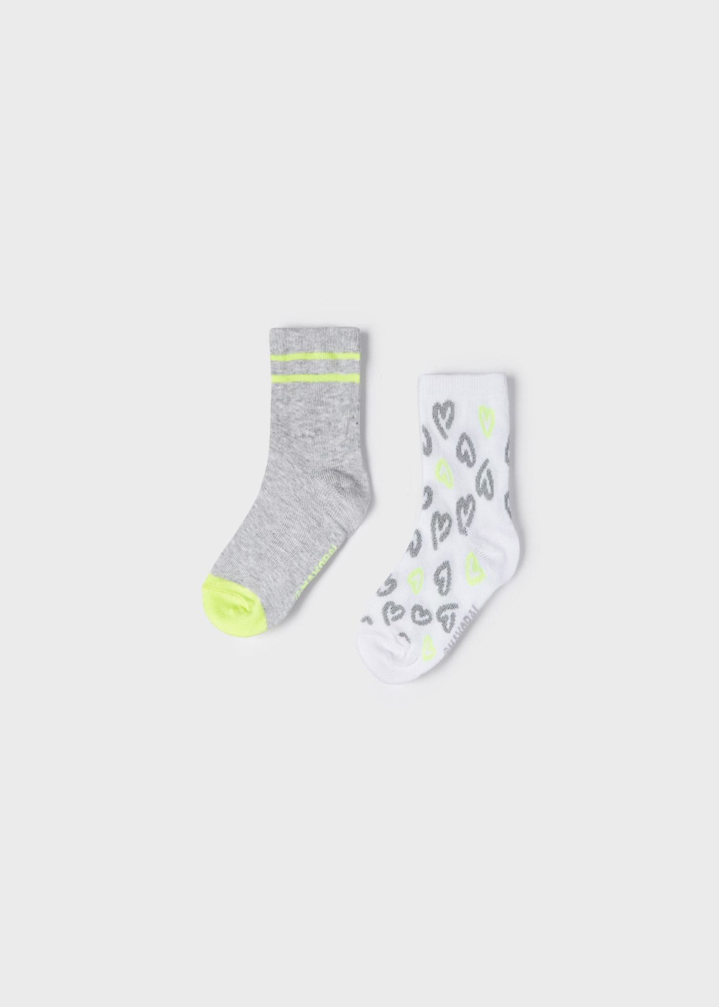 Pacote com 2 pares de meias de algodão orgânico para meninas