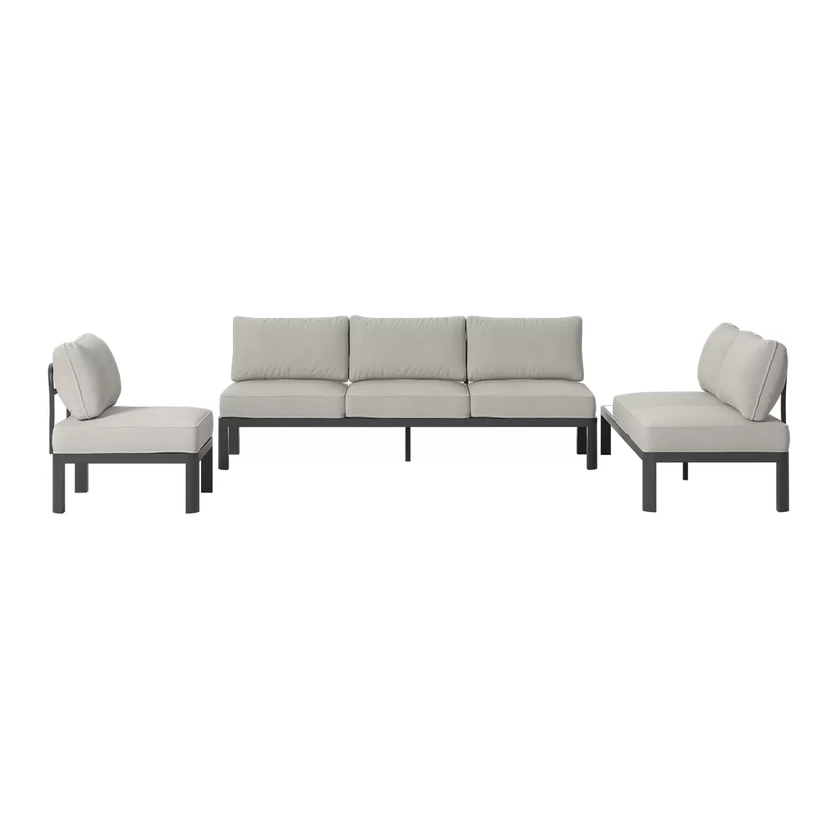 Beldano Loungegarnitur Bordeaux 4-teilig beige,dunkelgrau,hellgrau