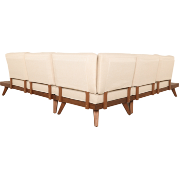 KARWEI loungeset Bordeaux walnut hout