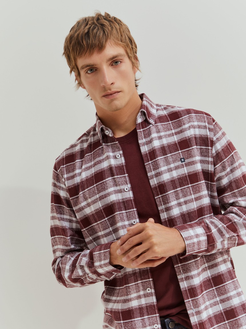 Camisa xadrez regular fit em flanela