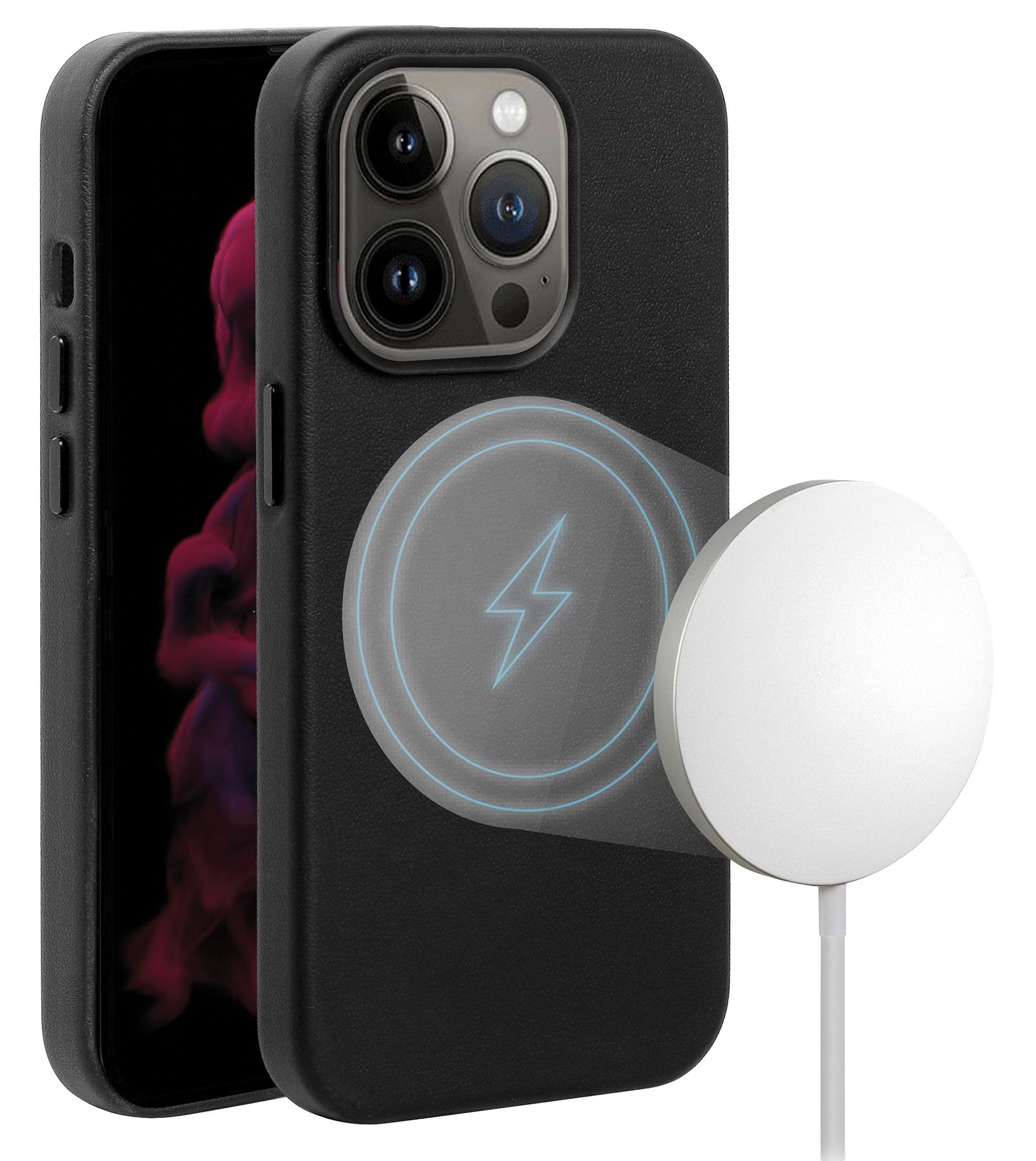 iPhone 14 Pro MagSafe Leder Case Schutzhülle (63462) - Schwarz