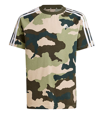 adidas Performance T-shirt - J BL Camo T -  Grøn/Brun