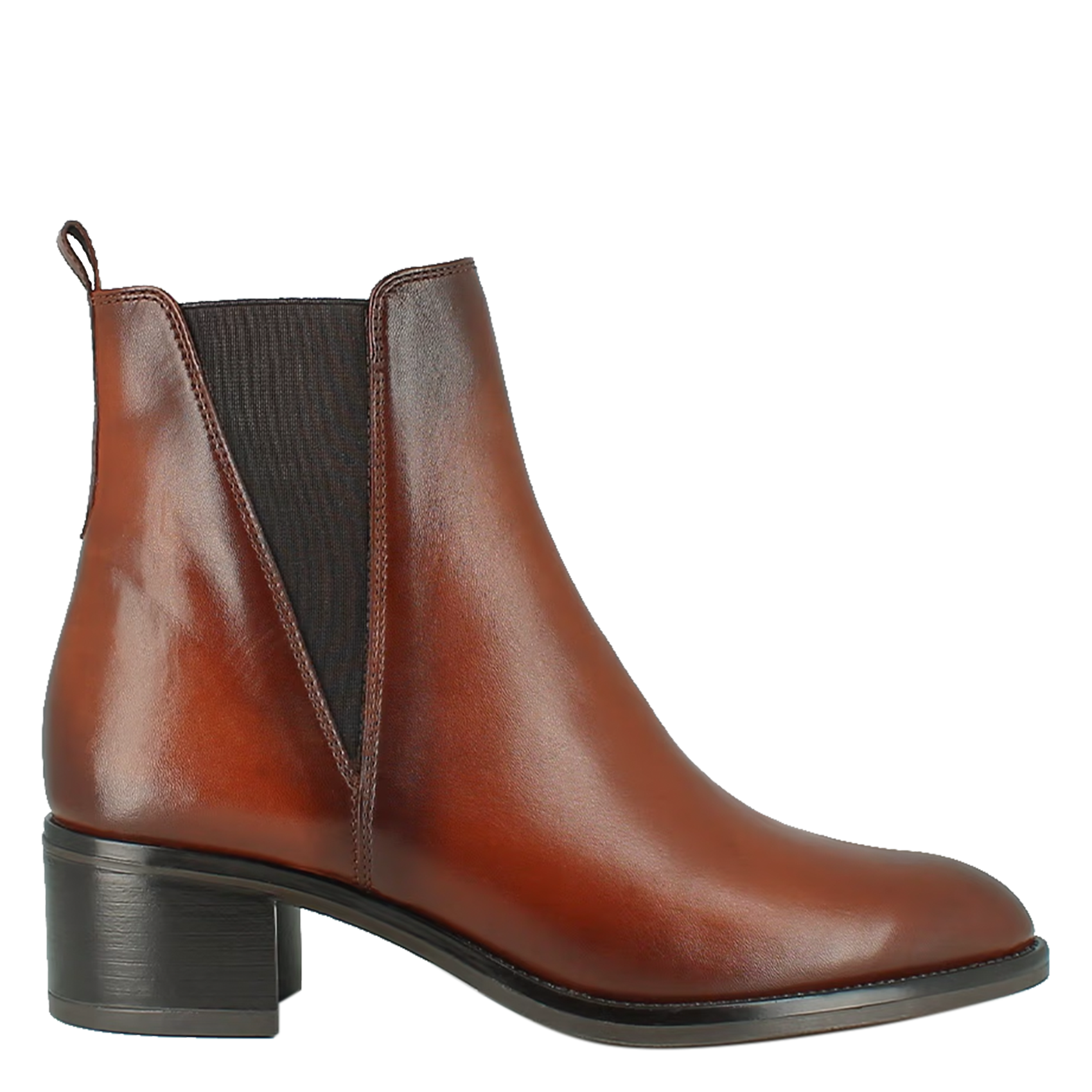 CHILO - Bottines à bout pointu en cuir| Marron