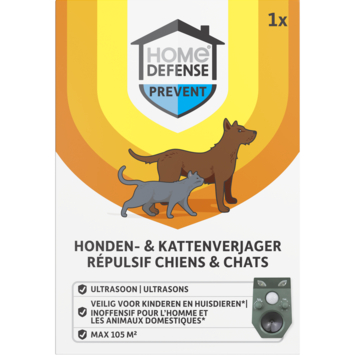 HOME DEFENSE® hondenverjager en kattenverjager ultrasoon 105m²