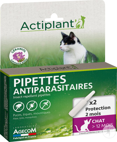 Actiplant Pipettes Antiparasitaires Chat Pièces 2x0,6ml