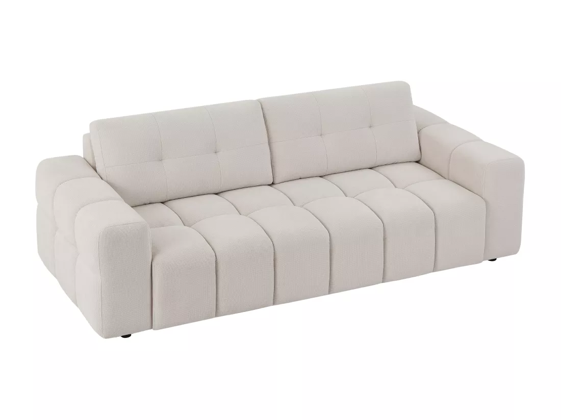 Canapé 3 places en tissu texturé beige SOPELANA