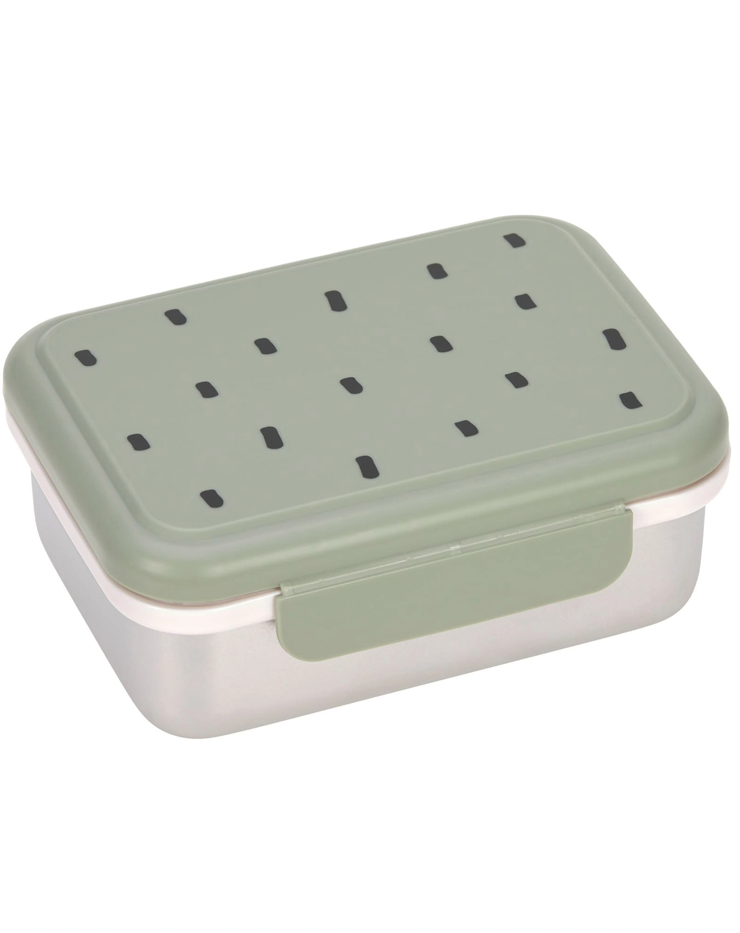 Edelstahl-Brotdose HAPPY PRINTS in light olive