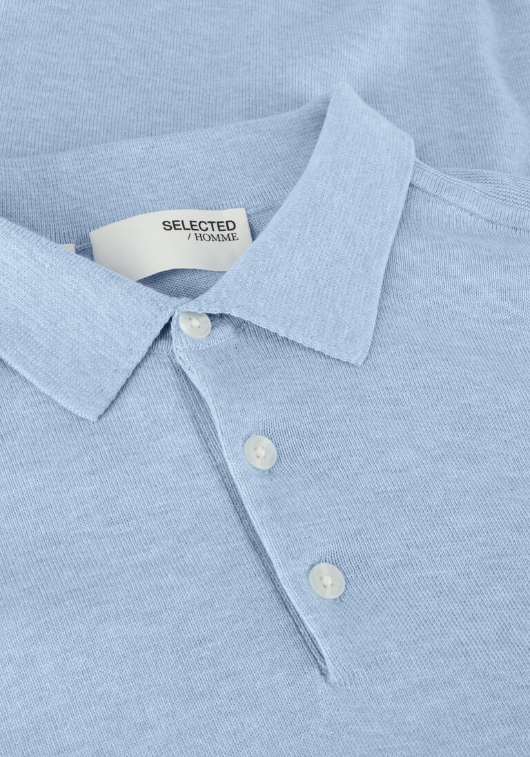 SELECTED HOMME lichtblauwe selected homme polo slhberg ss knit polo noos