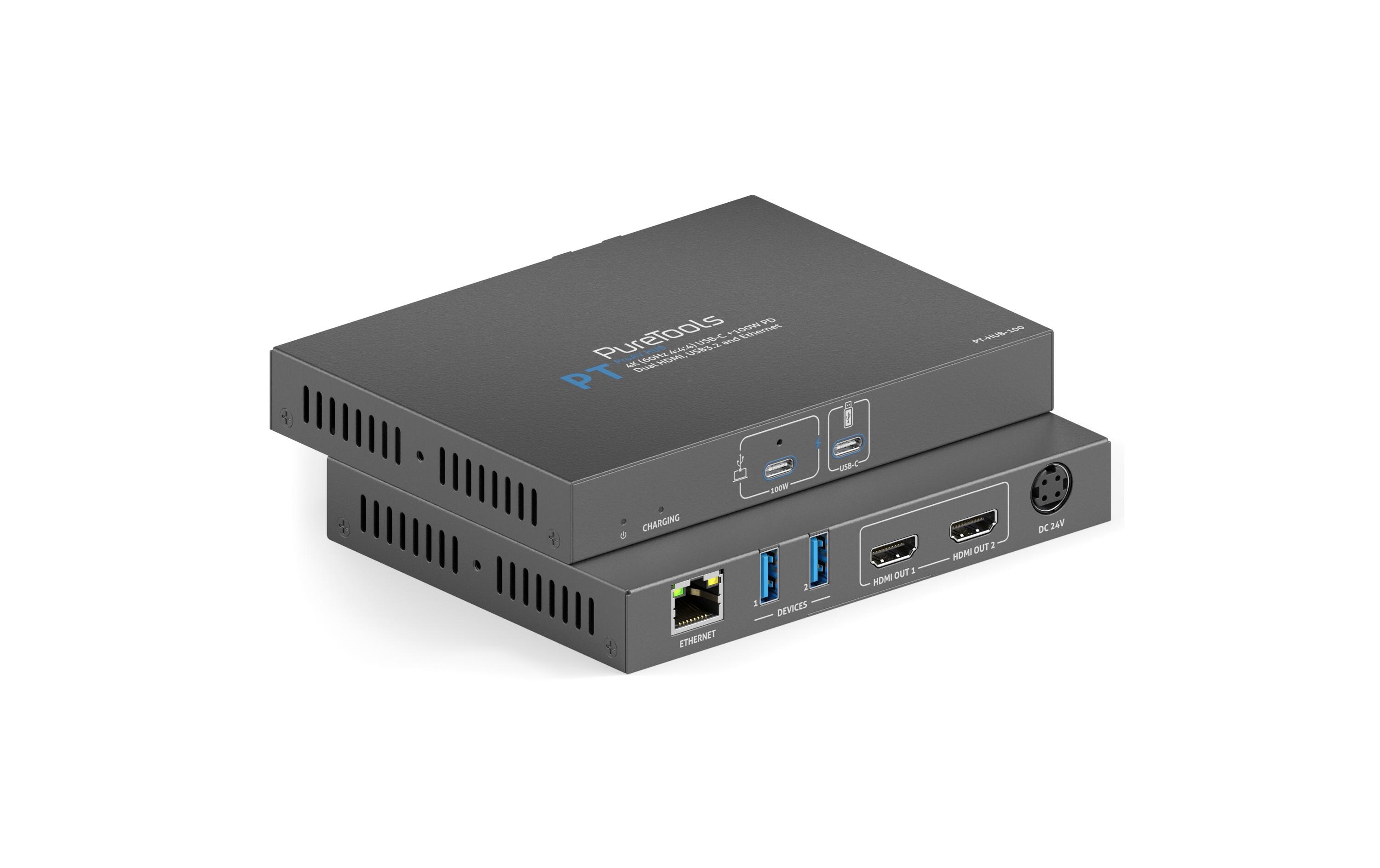 Docking Station PT-HUB-100 USB-C<br>PureTools – ProAV USB-C Alt-mode Docking Station