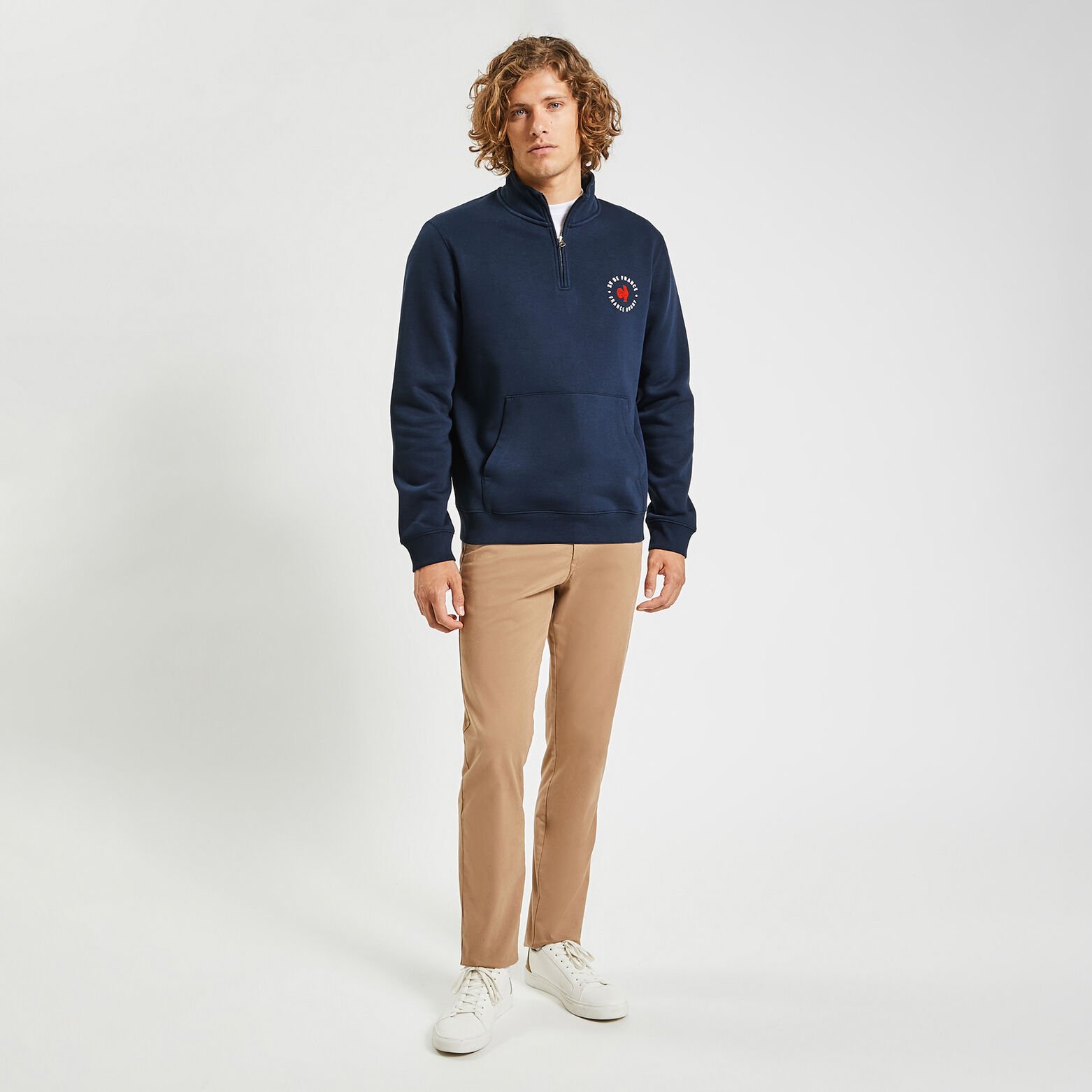 Sweat zip licence France rugby Bleu foncé