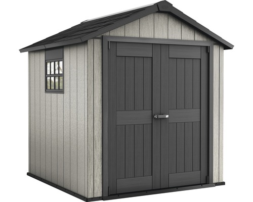 Keter Oakland 757 kunststof tuinhuis met vloer, 229 x 223,5 cm, grijs