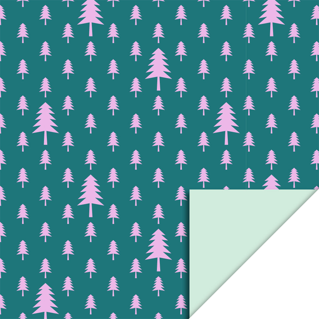house of products inpakpapier tree jade green pink - pastel mint - 3 m