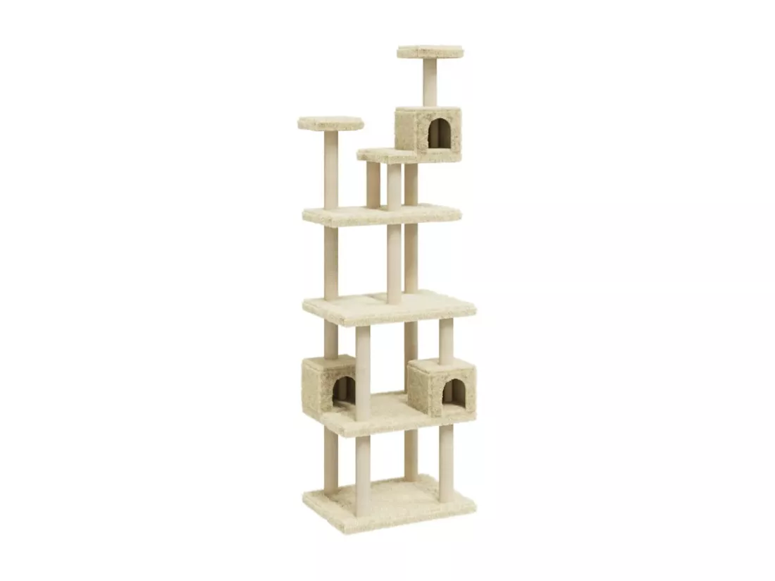 Arbre à chat avec griffoirs en sisal Crème 188 cm