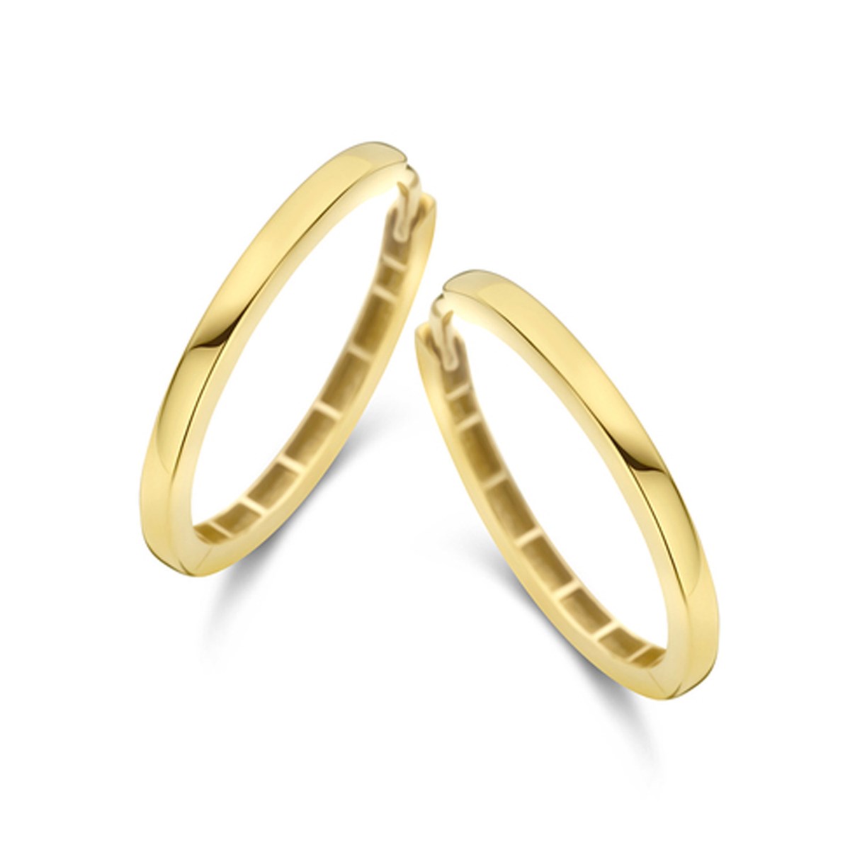 Boucles d'oreilles créoles or jaune 18 carats 13 mm