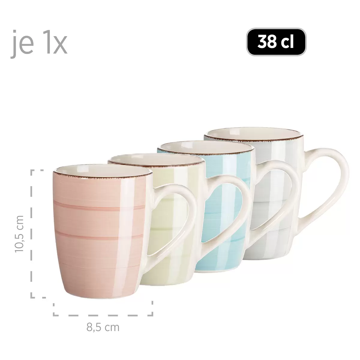 Geschirr-Set 16tlg. LUMACA blau,grün,rosa,türkis