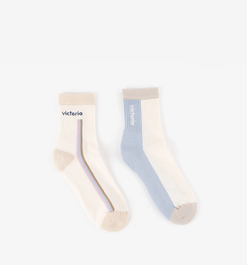 CHAUSSETTES COTON BICOLORESAZUL