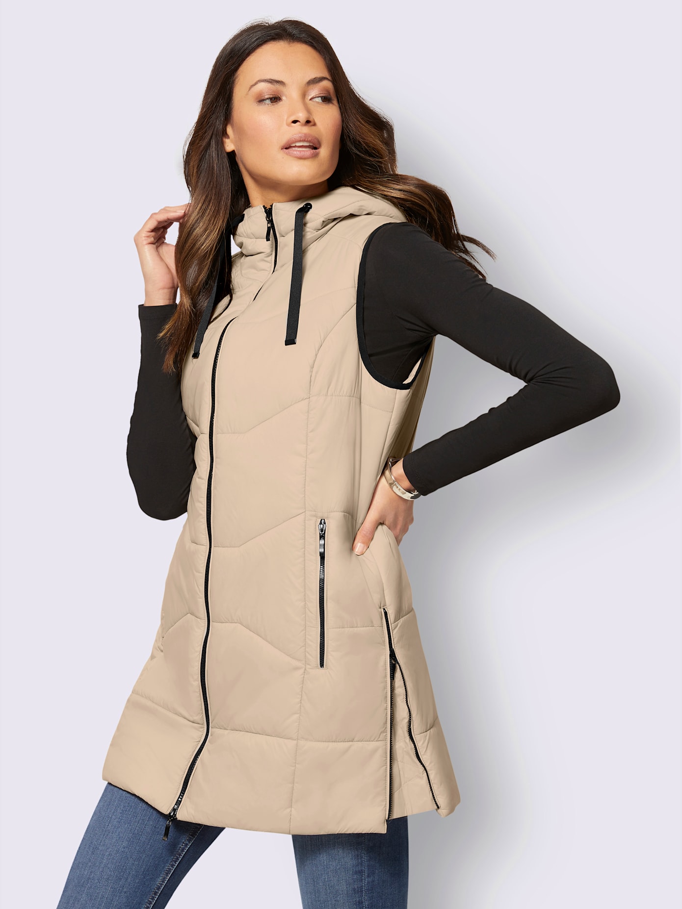 Gilet matelassé jolie coupe longue moderne