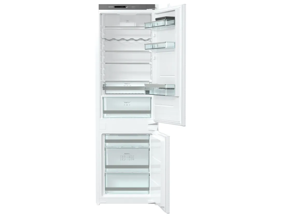 Gorenje NRKI4182A1 - Køleskab/fryser - bund-fryser - til indbygning - niche - bredde: 56 cm - dybde: 56 cm - højde: 177.5 cm - 248 liter - Klasse F - hvid