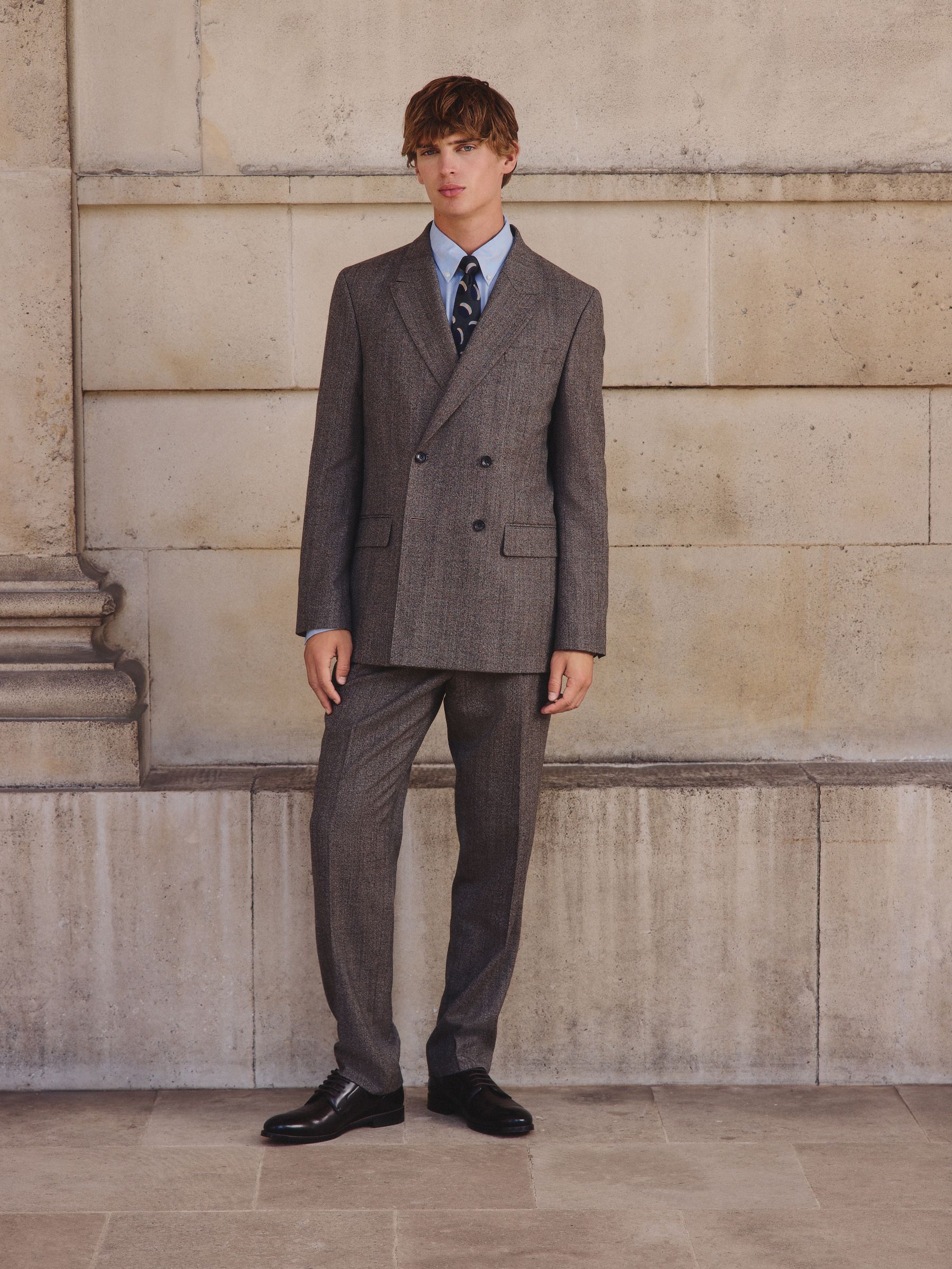Neutraal - Double Breasted Merino Wool Blend Suit Jacket