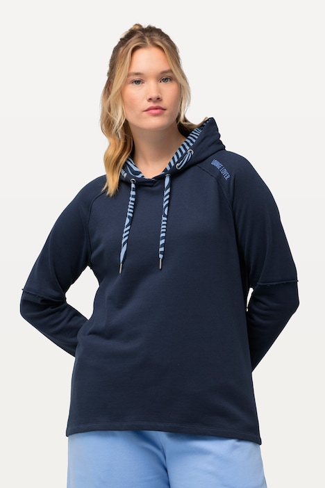 Loungewear-Hoodie, Kapuze, Rollkanten, Langarm