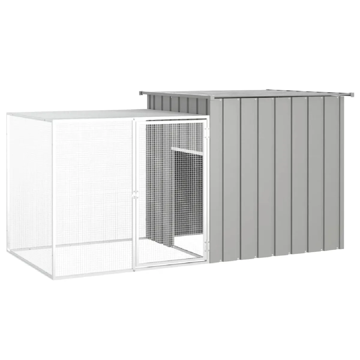 vidaXL Cage poules gris 200x91x100 cm