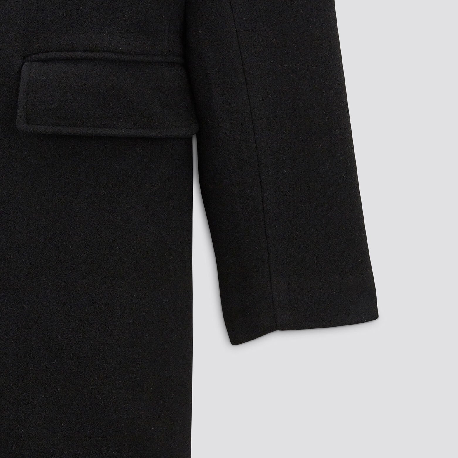 Manteau en laine col montant Noir