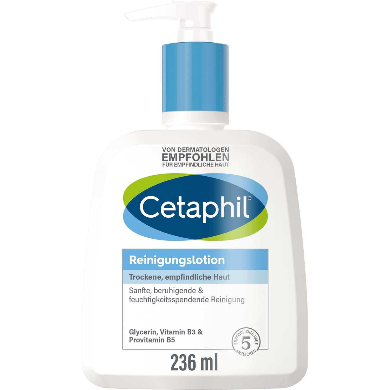 CETAPHIL Reinigungslotion Feuchtigkeitsspendende Reinigung für Körper & Gesicht + Cetaphil Pro ItchControl Repair Sensitive Handcreme GRATIS