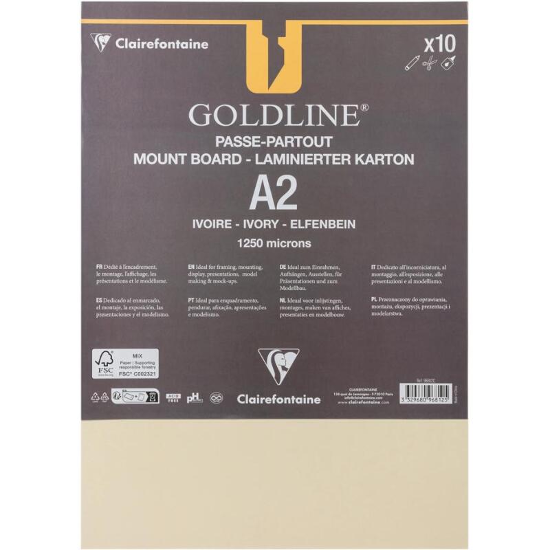 Goldline contrecollé pour passe-partout paquet 10F A2 1,25mm - Ivoire