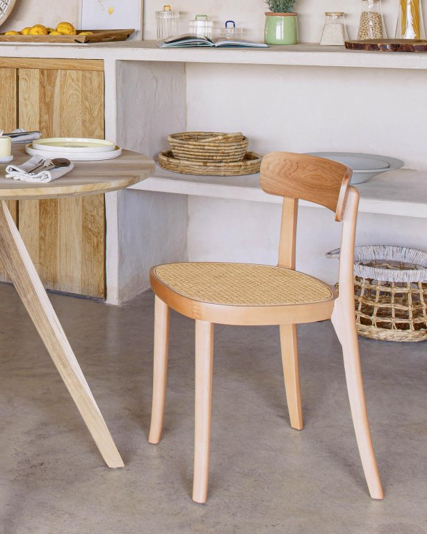 Kave Home Romane eetkamerstoel naturel