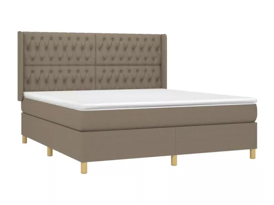 Sommier tapissier avec matelas et LED Taupe 180x200 cm Tissu
