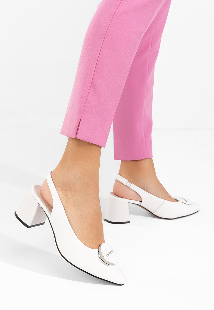 Chaussures slingback blancs Ekathrine V2