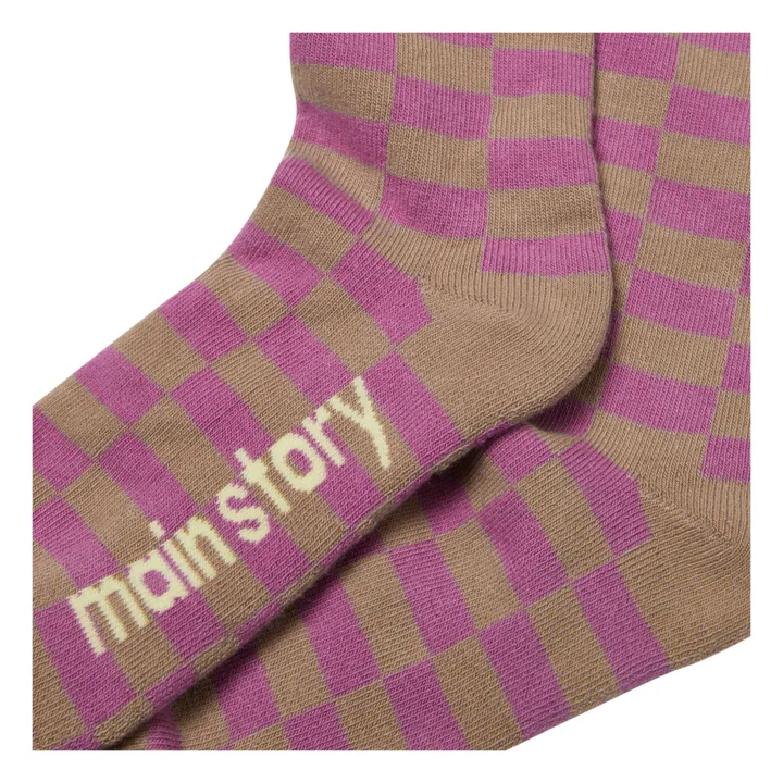 Main Story Chaussettes Damier | Marron