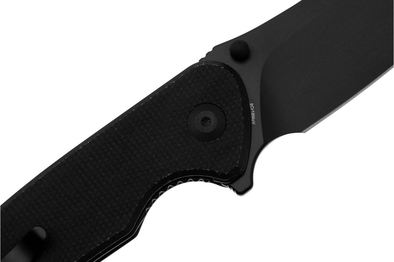 Sencut Borzam S23077-3 Black 9Cr18MoV, Black Canvas Micarta zakmes