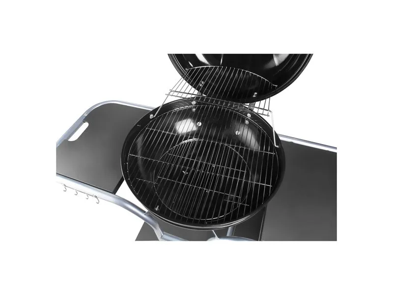 Fieldmann FZG 1014, Grill, Trækul (brændstof), Grid, Sort, Rustfrit stål, 2 hjul, 4 ben