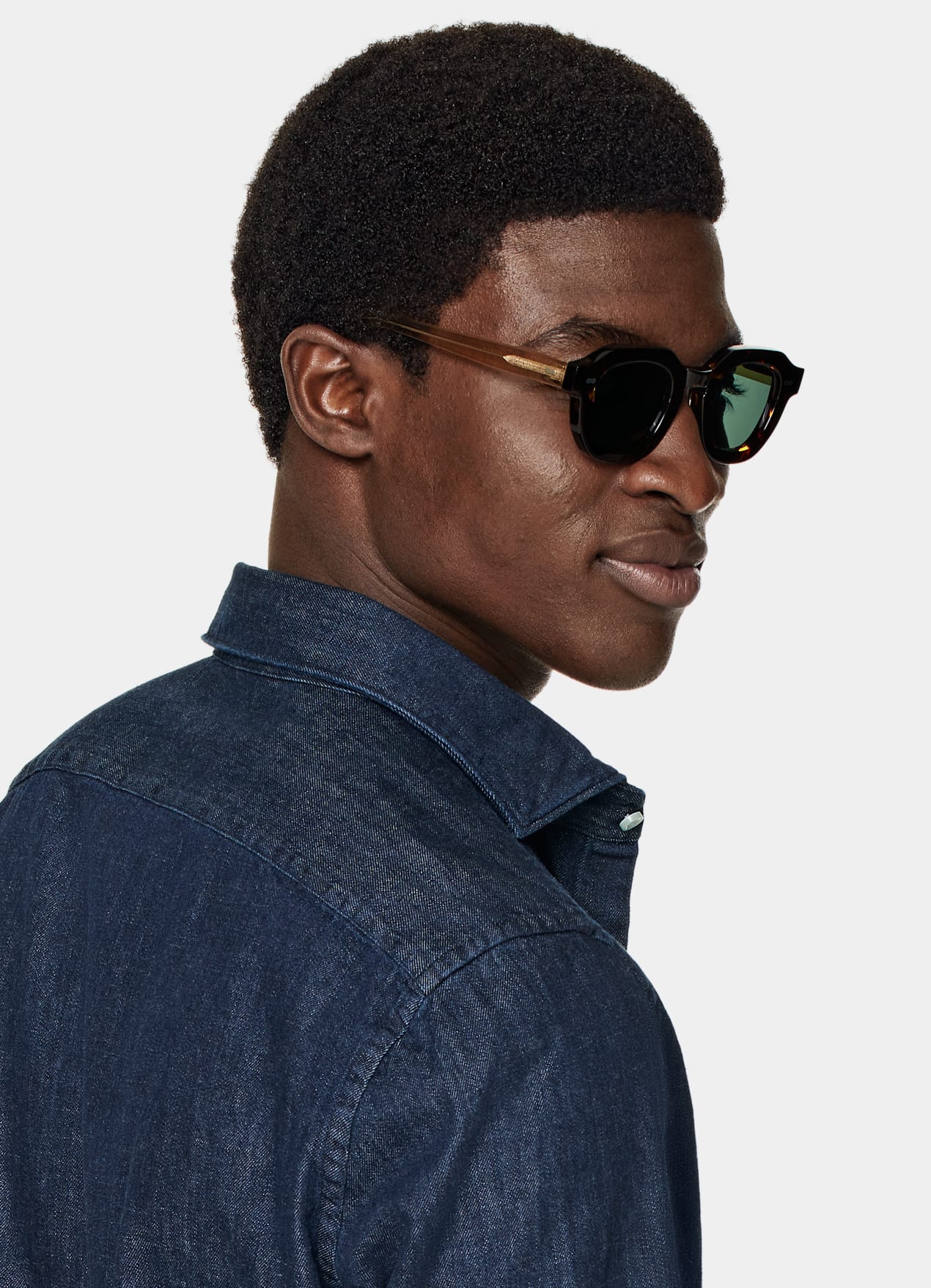 Chemise coupe ajustée bleue